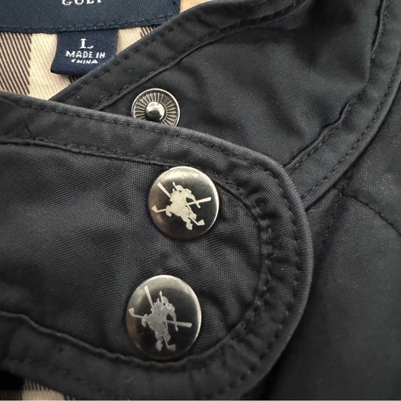 Burberry Golf Black Quilted Vest Size L Nova Check Lining - Picture 3 of 13